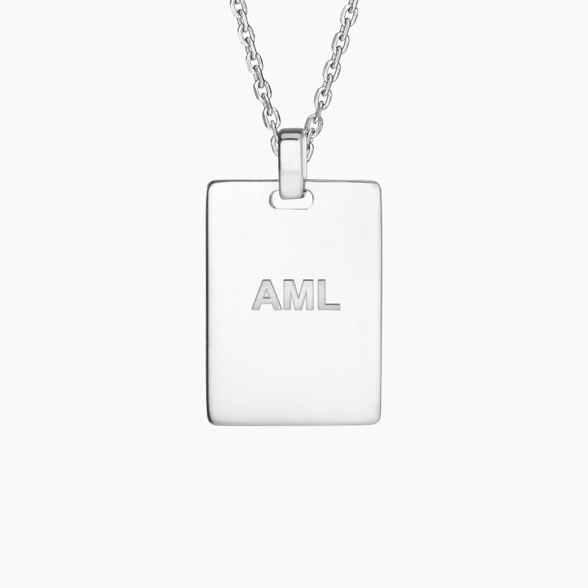 Engravable Tag Pendant (Large)                          in Silver