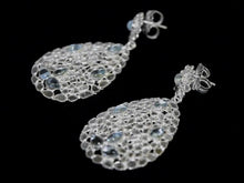 Load and play video in Gallery viewer, 6.50 CTW Diamond Polki Genuine Blue Topaz Pear Dangle Earring
