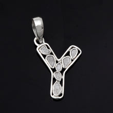 Load image into Gallery viewer, Personalized Natural Polki Diamond Initial Alphabet Pendant
