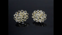 Load and play video in Gallery viewer, 2 CTW Diamond Polki Cluster Studs
