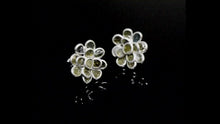 Load and play video in Gallery viewer, 2 CTW Yellow Diamond Polki 3D Flower Stud Earrings
