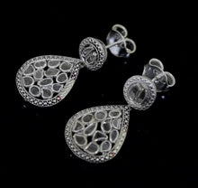 Load and play video in Gallery viewer, 0.80 CTW Diamond Polki Pear Dangle Earrings
