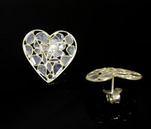 Load and play video in Gallery viewer, 3 CTW Diamond Polki Heart Earrings
