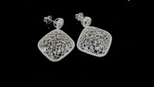 Load and play video in Gallery viewer, 6.70 CTW Diamond Polki Square Dangle Earrings
