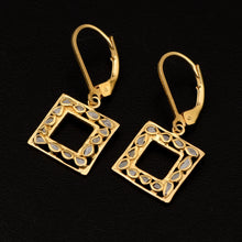 Load image into Gallery viewer, 0.25 CTW Natural Polki Diamond Square Shape Lever Back Earrings
