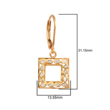Load image into Gallery viewer, 0.25 CTW Natural Polki Diamond Square Shape Lever Back Earrings
