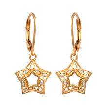 Load image into Gallery viewer, 0.25 CTW Natural Polki Diamond Star Shape Lever Back Earrings
