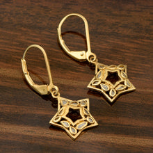 Load image into Gallery viewer, 0.25 CTW Natural Polki Diamond Star Shape Lever Back Earrings
