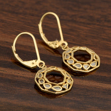 Load image into Gallery viewer, 0.25 CTW Natural Polki Diamond Octillion Shape Lever Back Earrings
