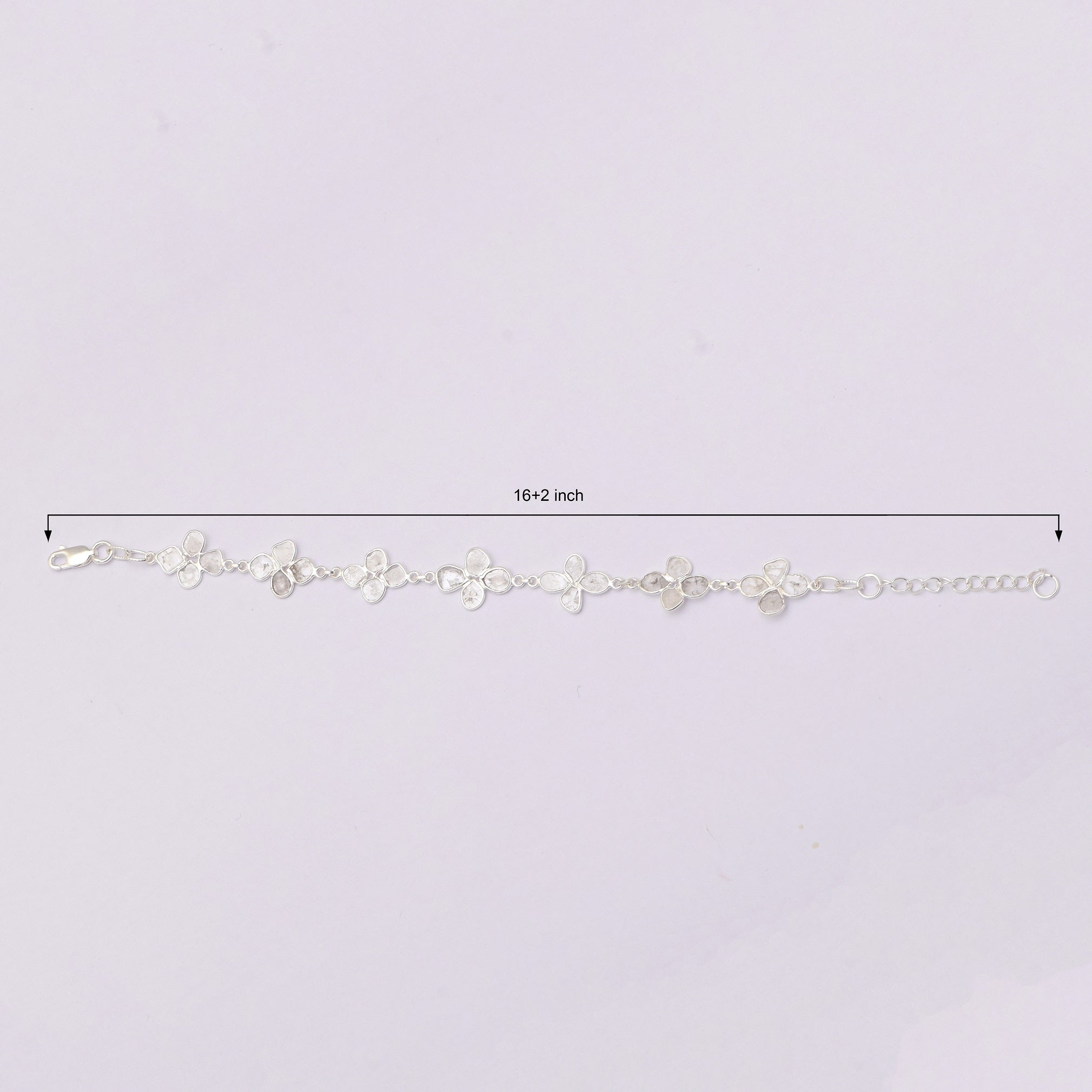 2 CTW Diamond Polki Floral Bracelet