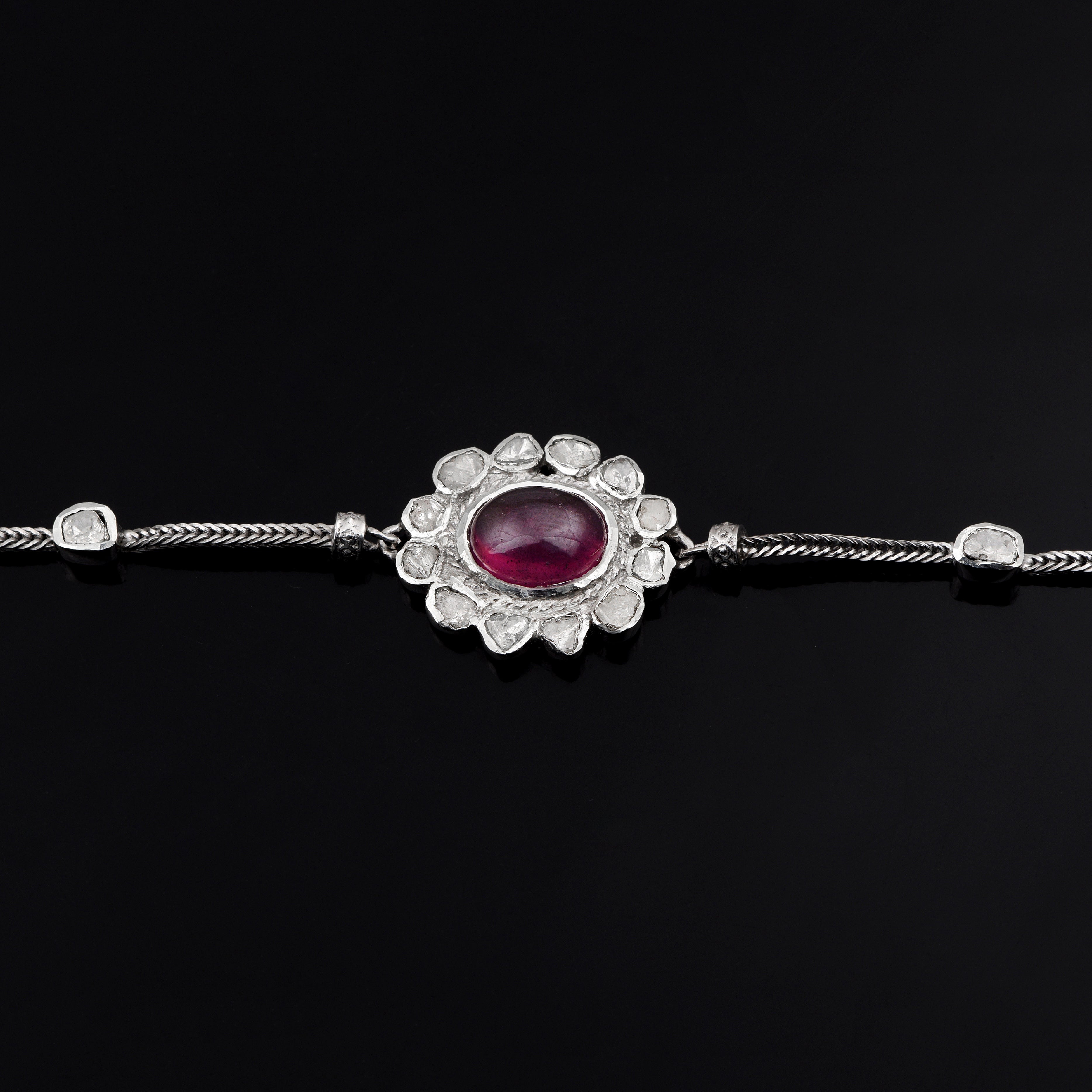 2 CTW Diamond Polki Tourmaline Bracelet