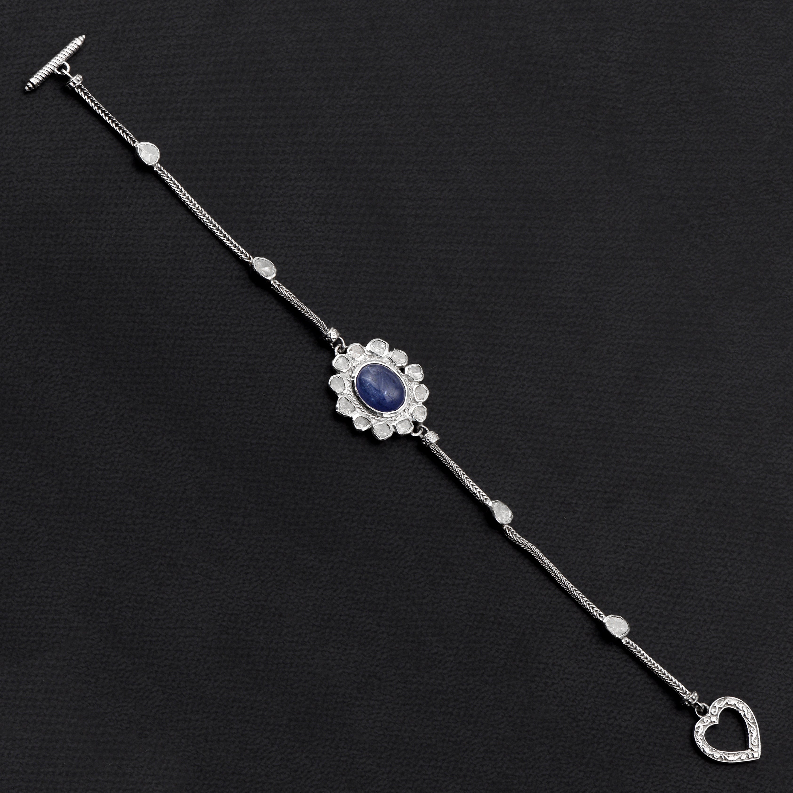 2 CTW Diamond Polki Tanzanite Bracelet