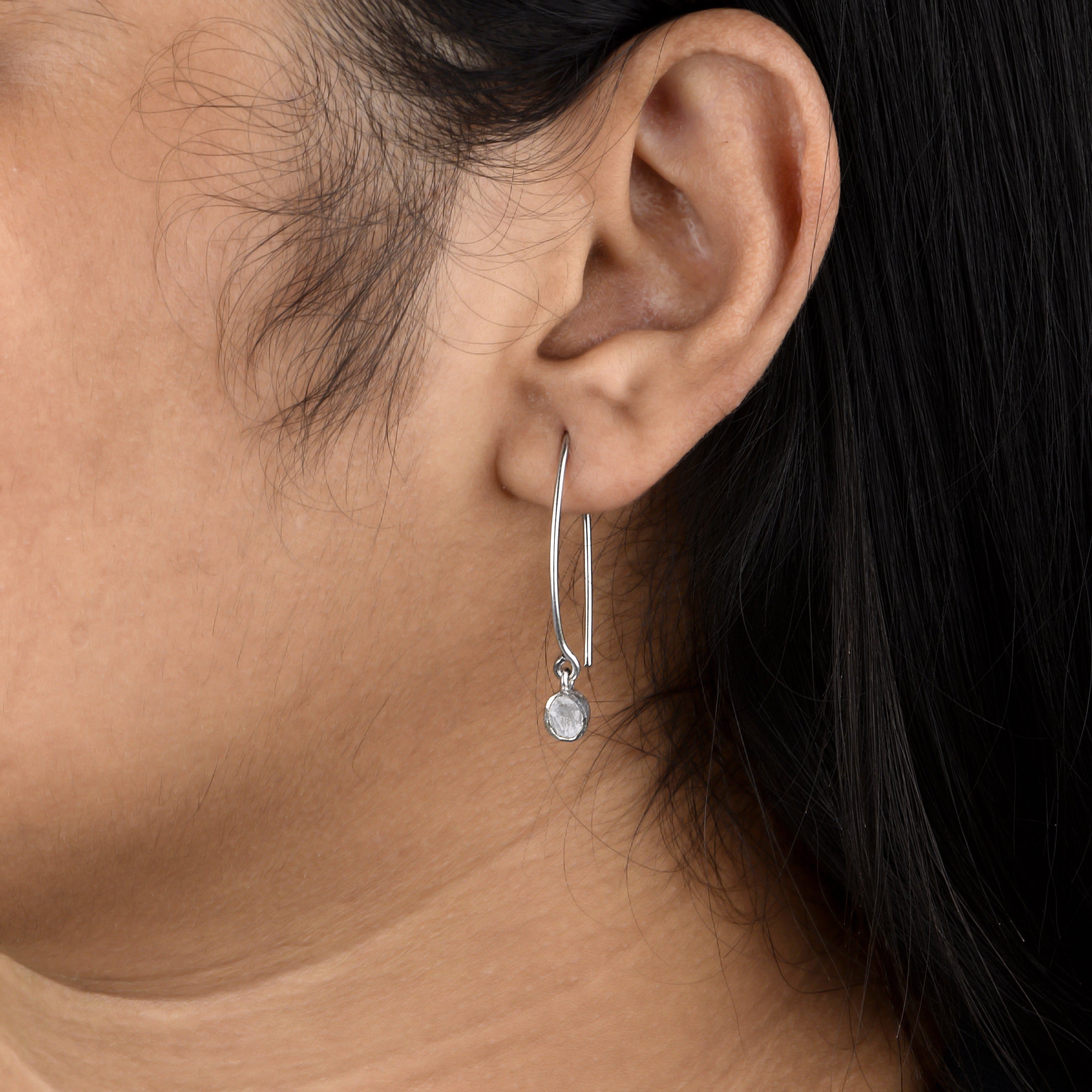 0.35 CTW  Diamond Polki Dangle Earrings