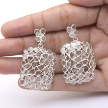 Load image into Gallery viewer, 4 CTW Diamond Polki Square Dangle Earring
