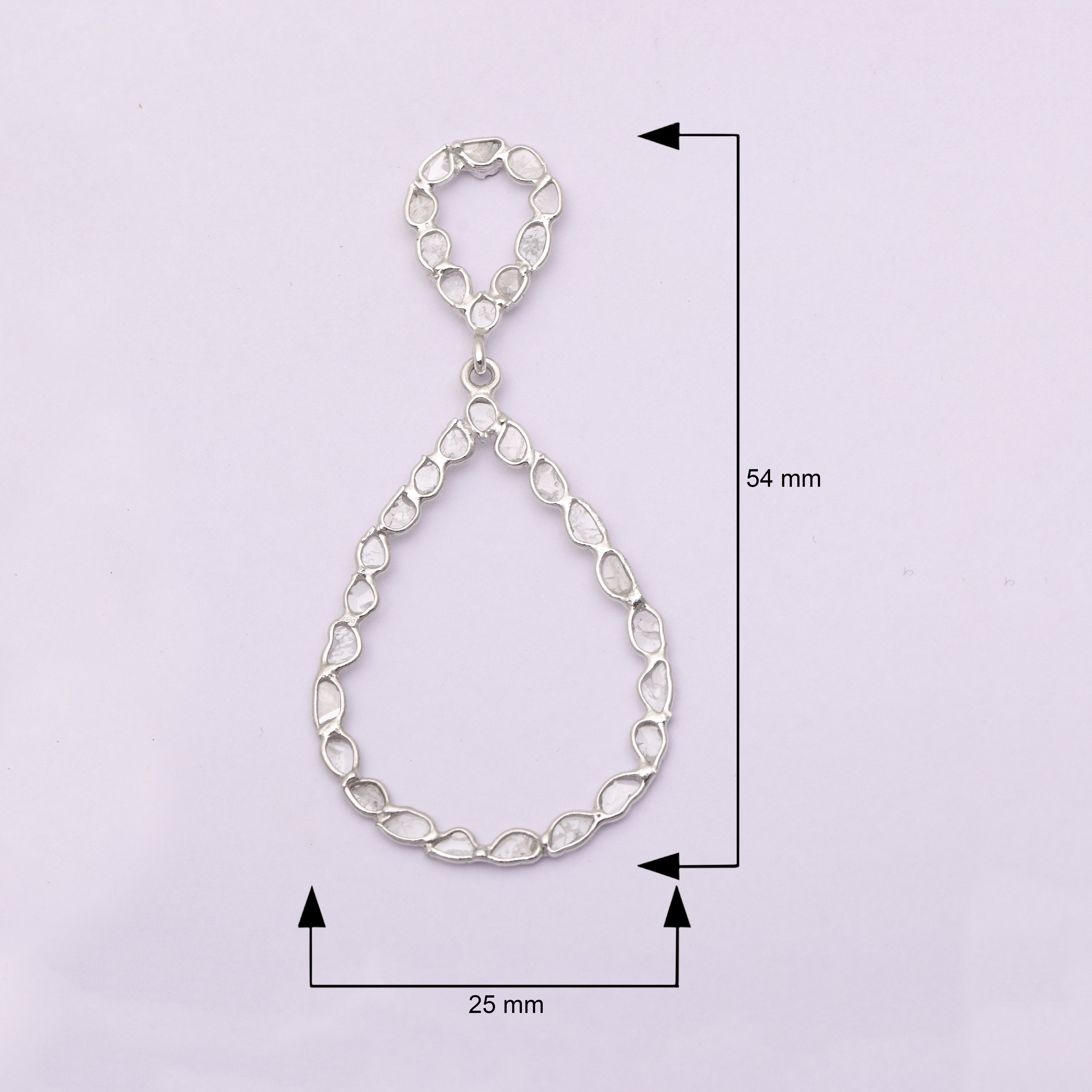 4 CTW Diamond Polki Pear Shaped Dangle Earrings