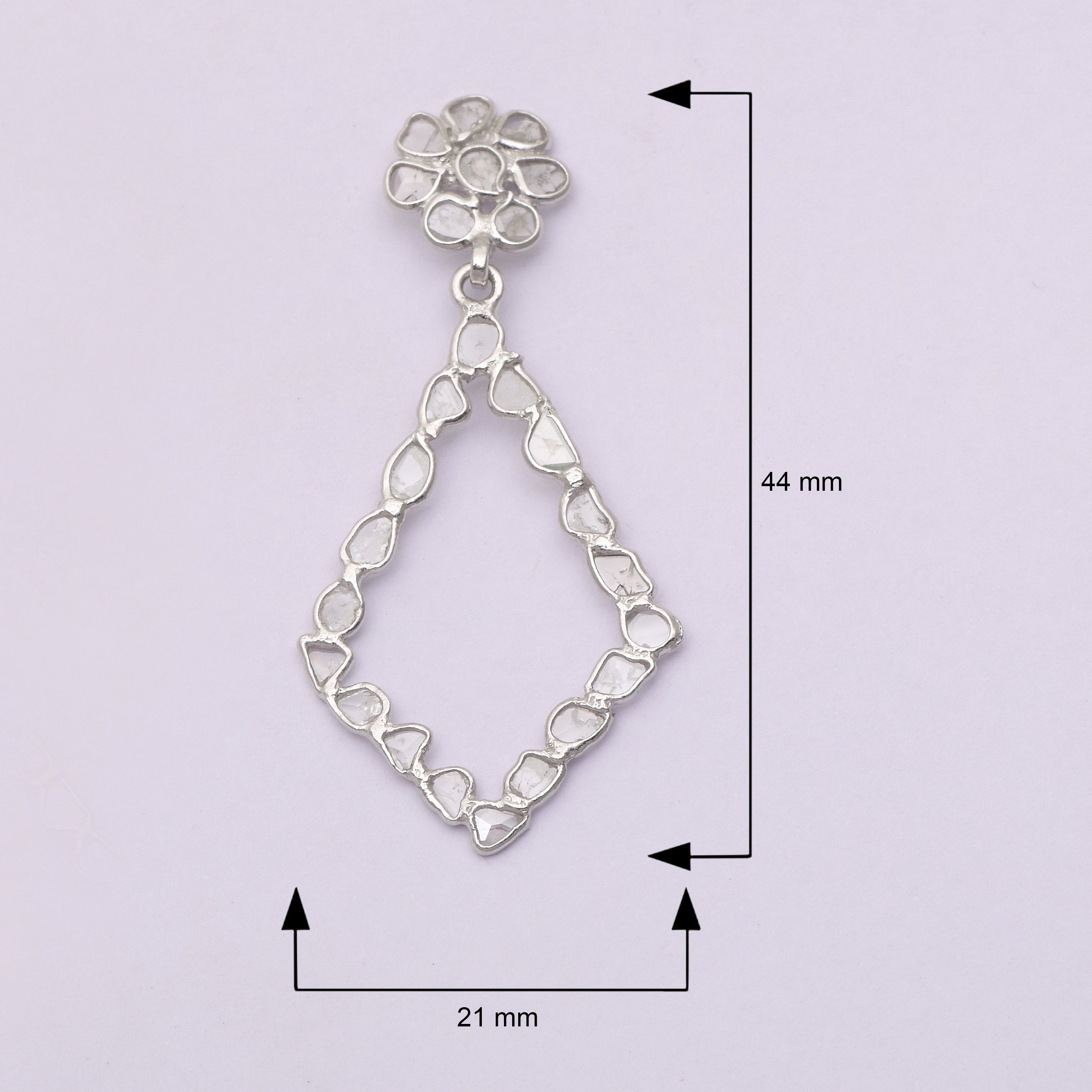 2.60 CTW Diamond Polki Dangle Earrings