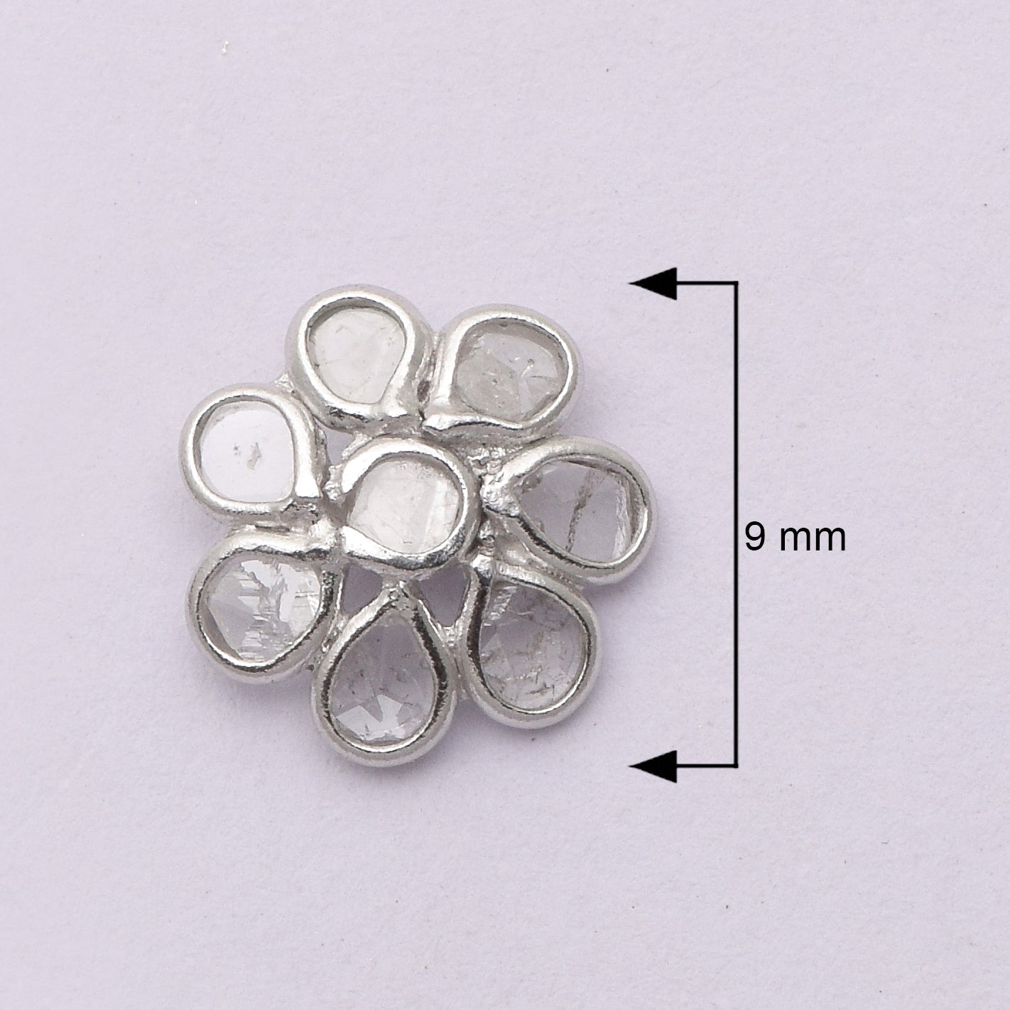 0.80 CTW Diamond Polki Floral Studs