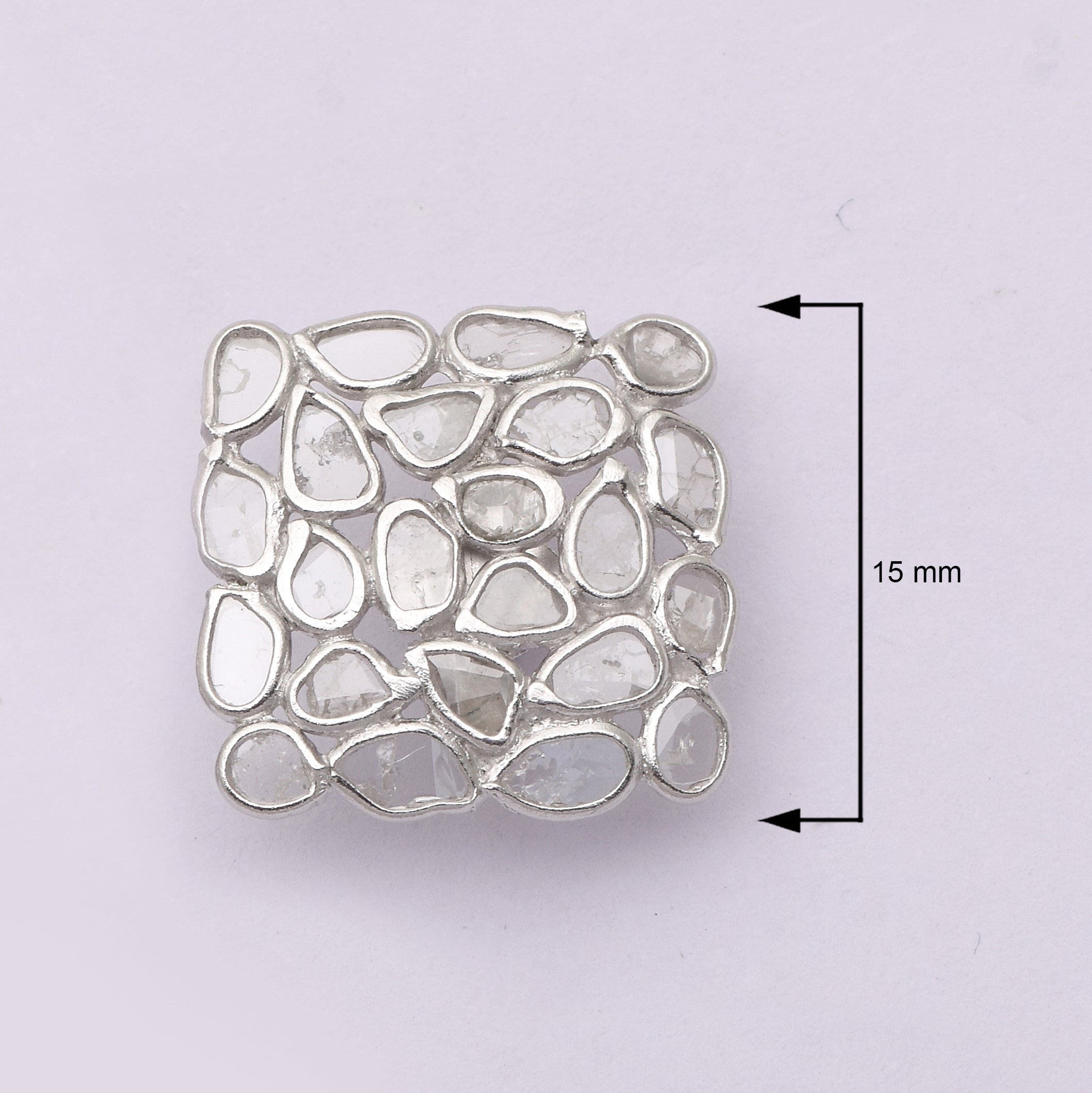 2 CTW Diamond Polki Square Studs