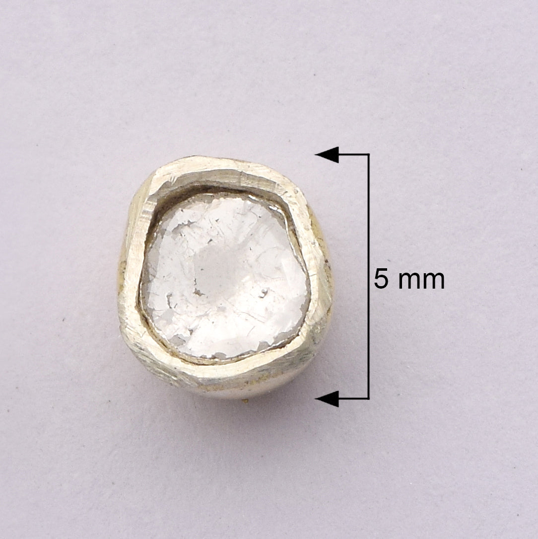 0.20 CTW Diamond Polki Tiny 14K Gold Plated Studs