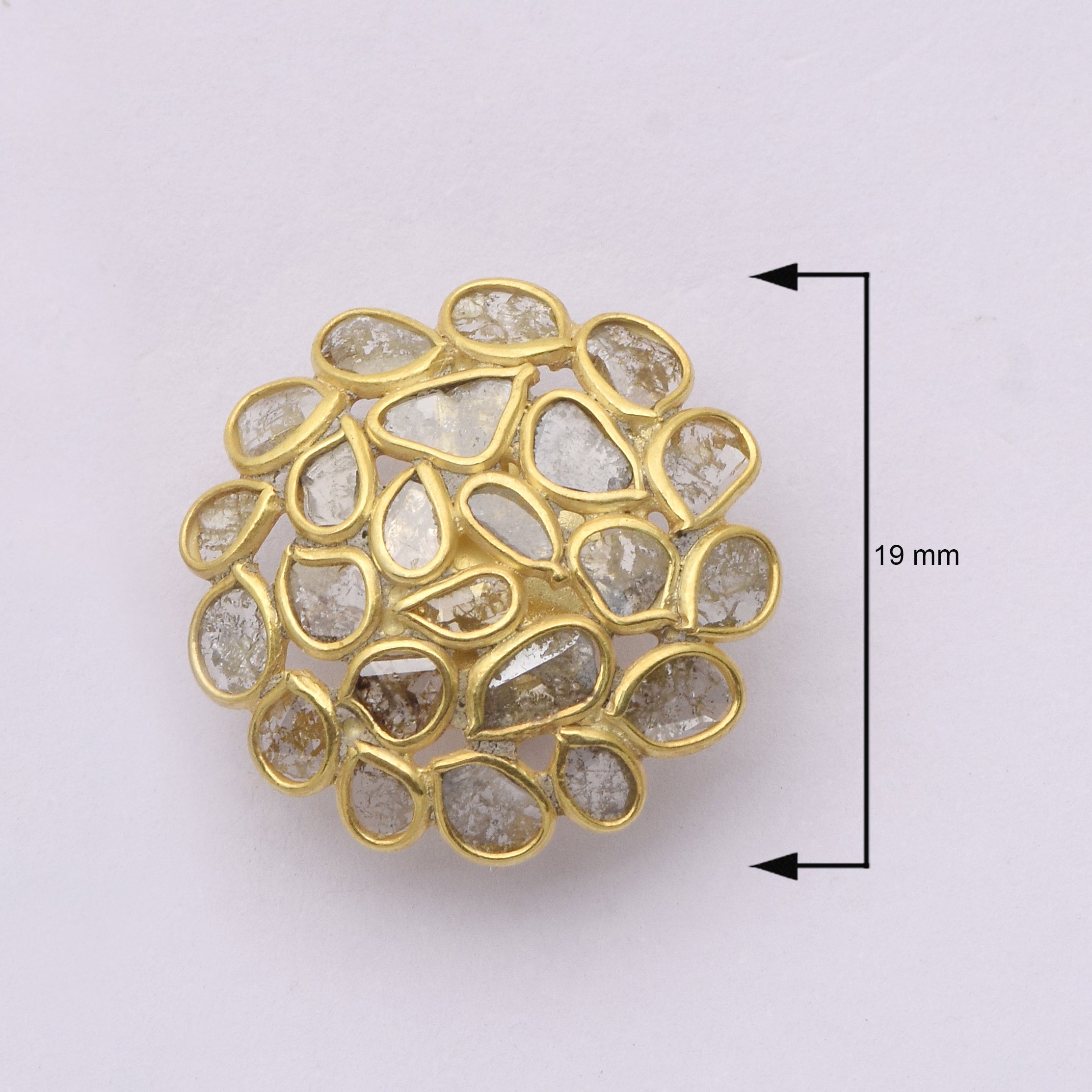 2.20 CTW Diamond Polki Floral Studs