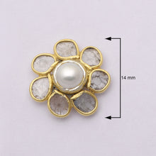 Load image into Gallery viewer, 1.60 CTW Diamond Polki Pearl Studs
