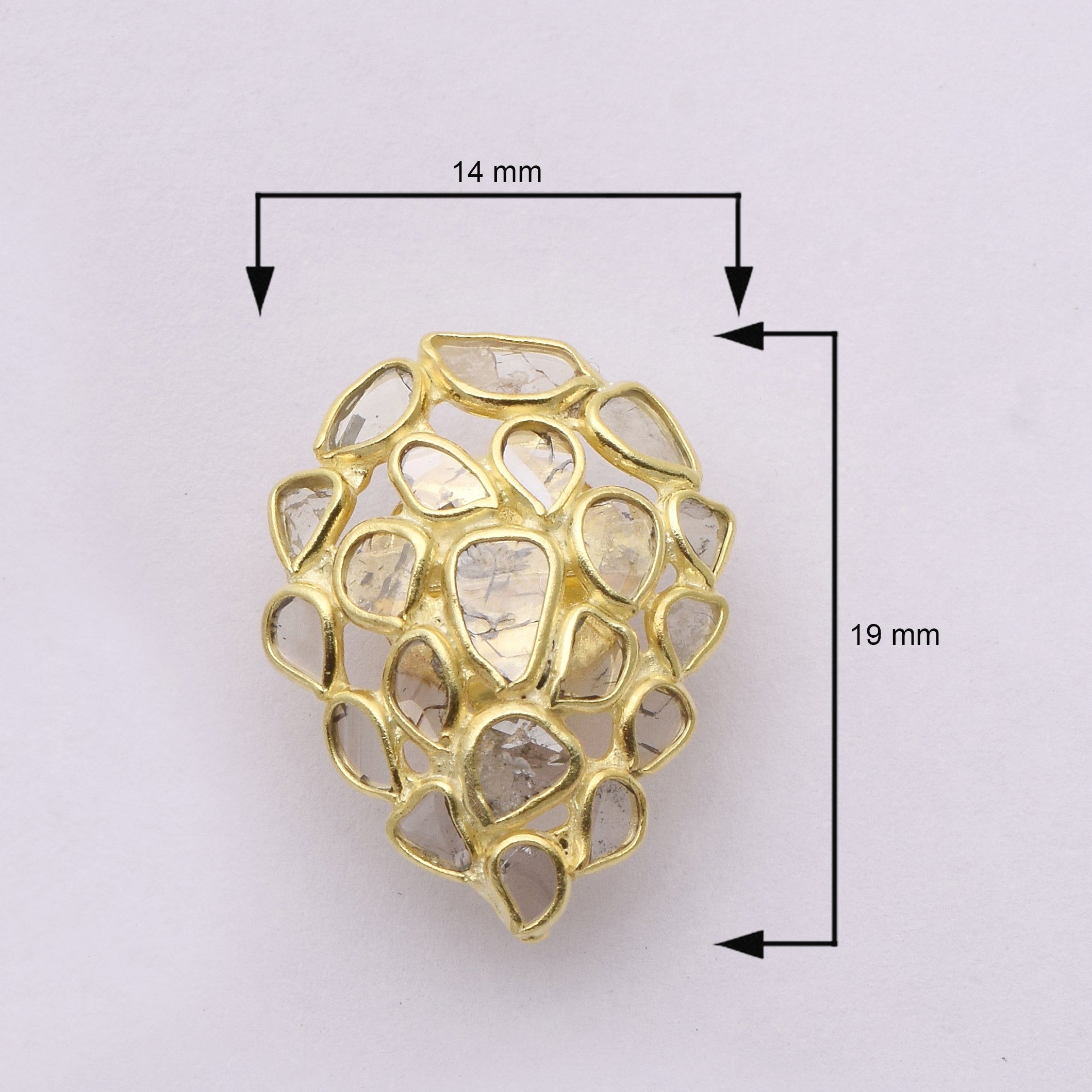 2.05 CTW Diamond Polki Pear Shaped Studs