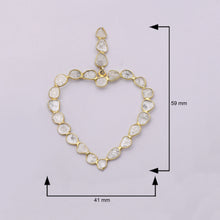 Load image into Gallery viewer, 3.50 CTW Diamond Polki Heart Dangle Earrings
