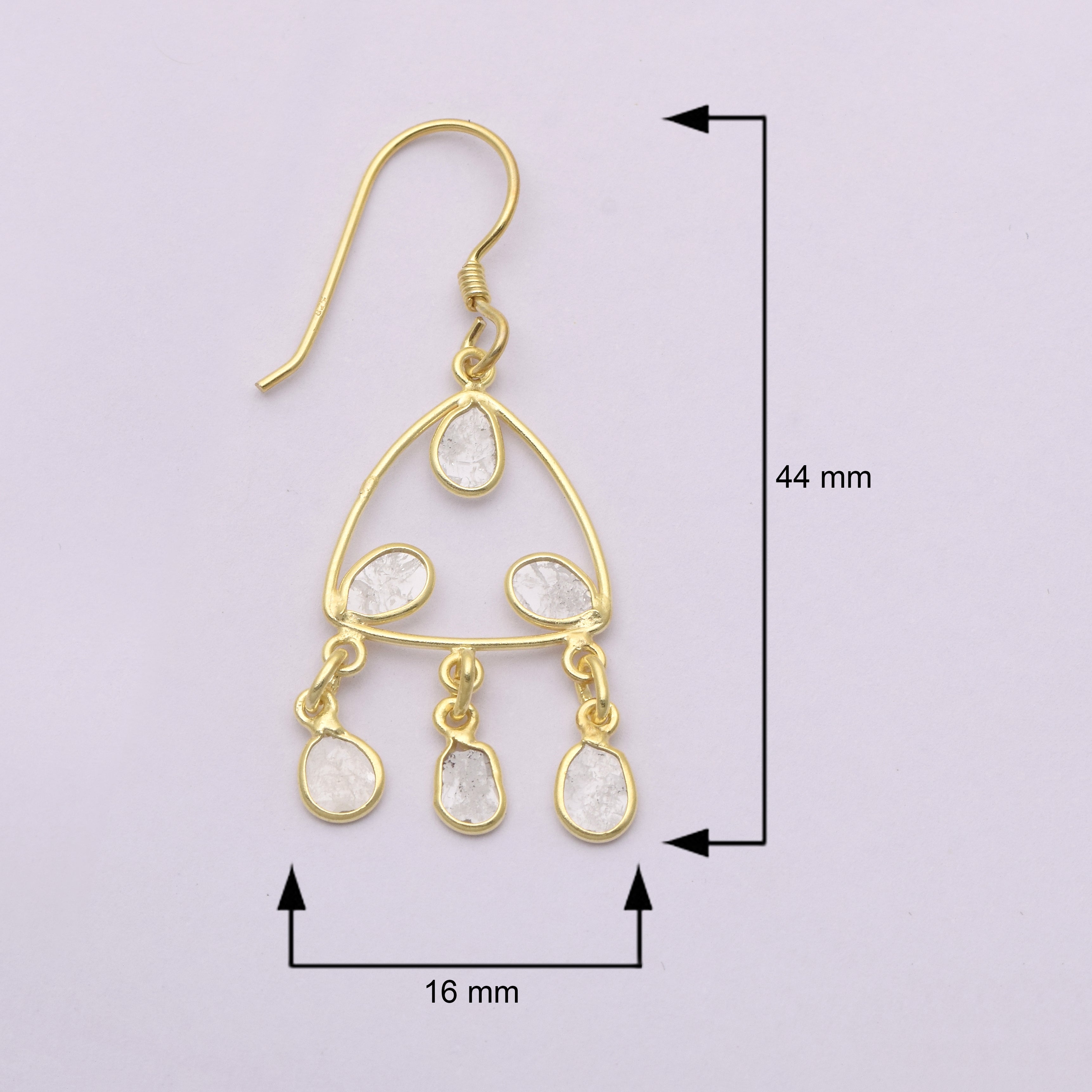 1.50 CTW Diamond Polki Dangle Earrings