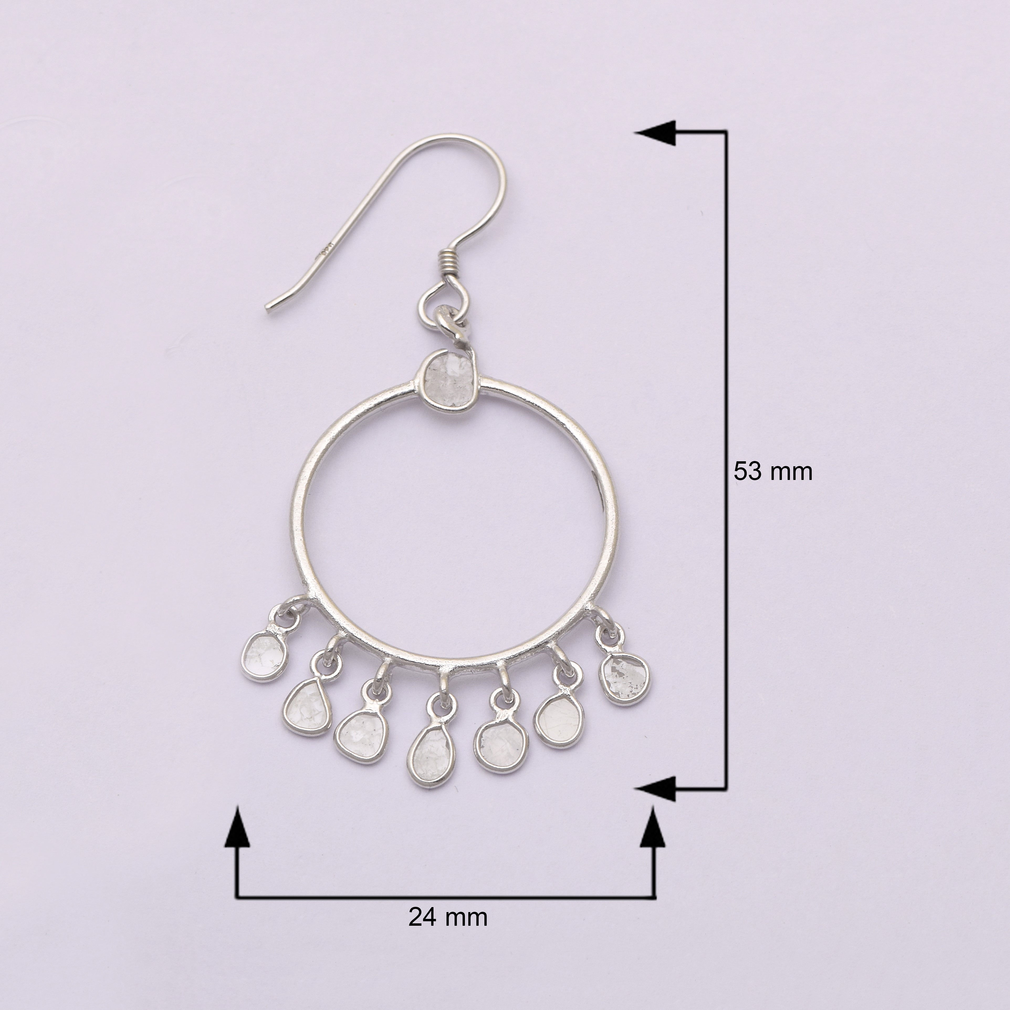 2.30 CTW Diamond Polki Round Dangle Earrings