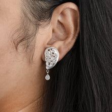 Load image into Gallery viewer, 1 CTW Diamond Polki Half Heart Dangles Earrings
