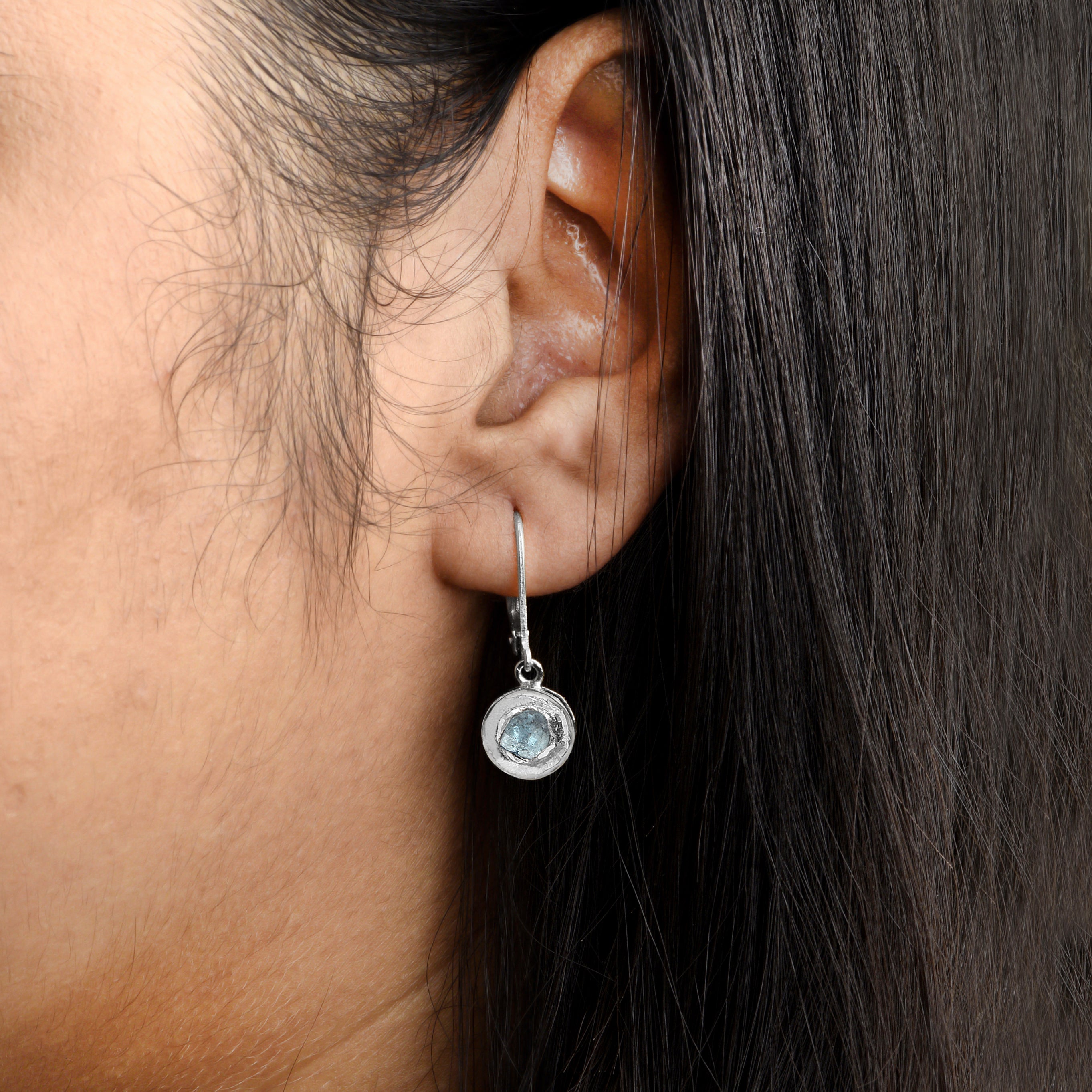 0.50 CTW Blue Diamond Polki Dangles Earrings