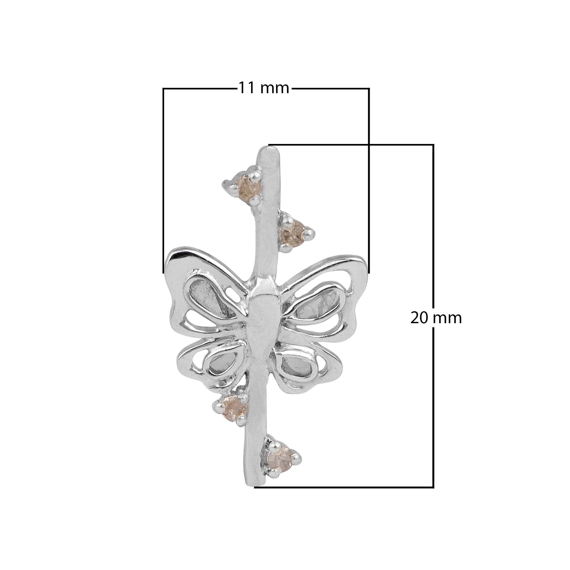 0.20 CTW Slice Polki Diamond Butterfly Earrings