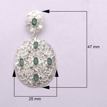 Load image into Gallery viewer, 5 CTW Diamond Polki Genuine Emerald Cluster Dangle Earring
