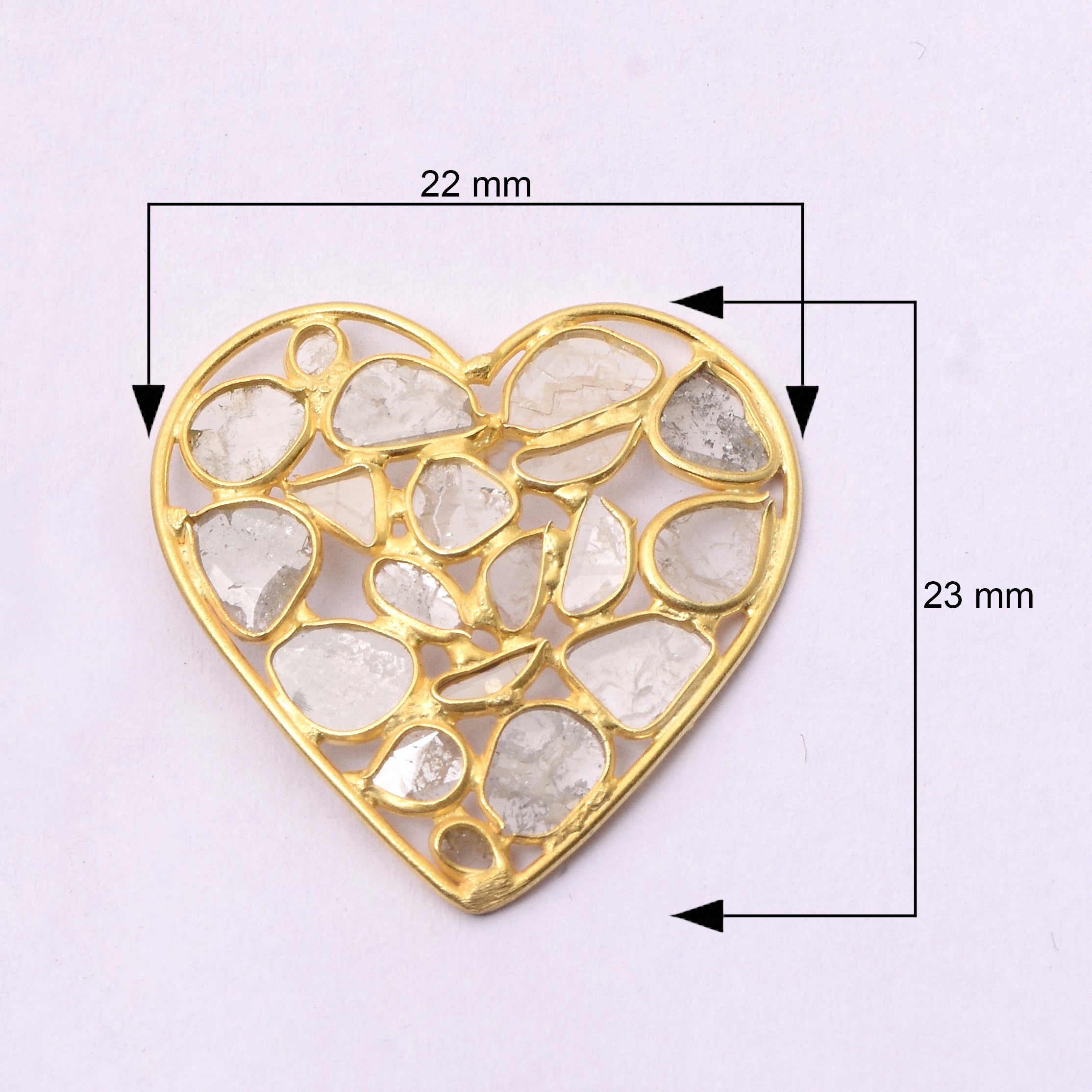 3 CTW Diamond Polki Heart Earrings