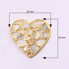 Load image into Gallery viewer, 3 CTW Diamond Polki Heart Earrings
