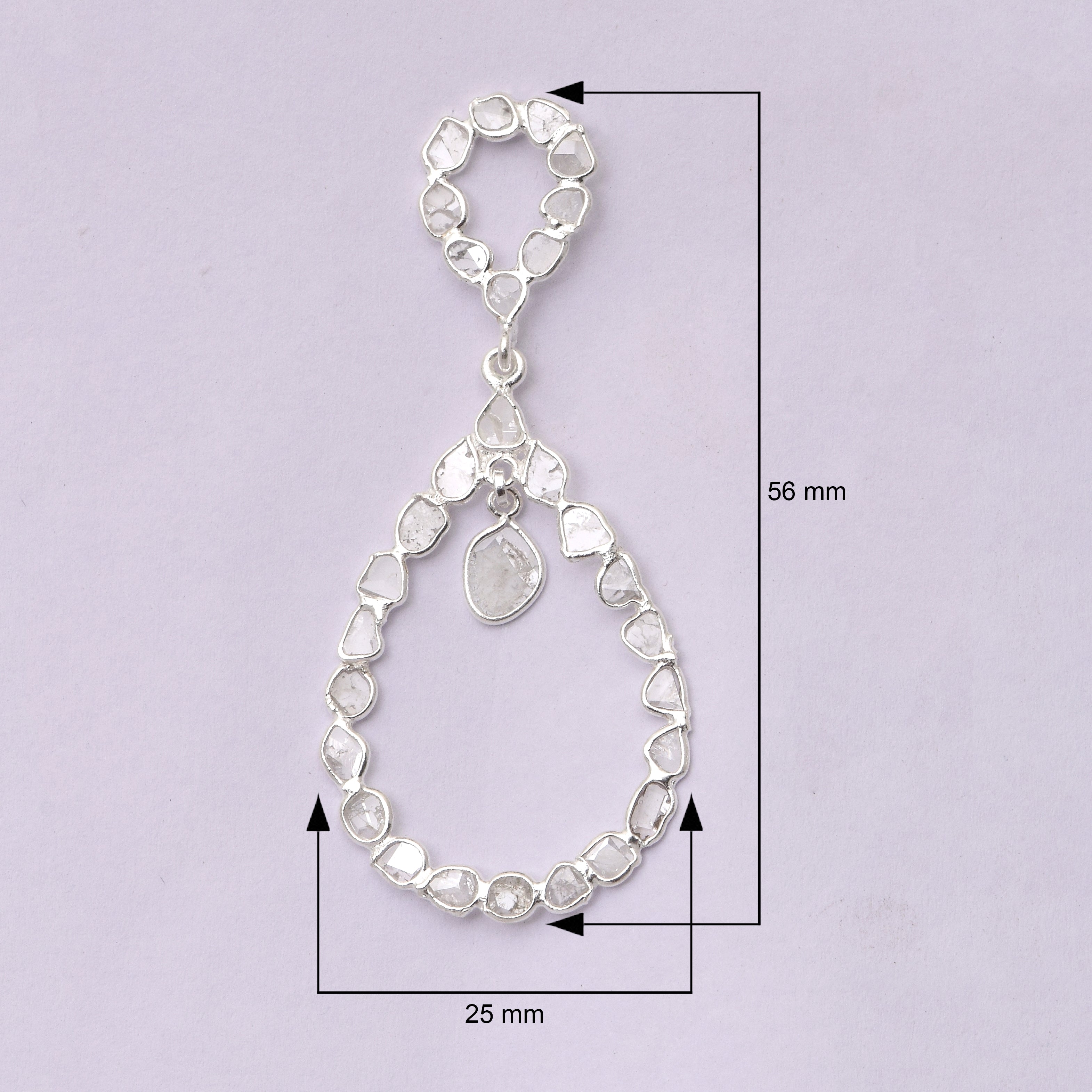 4 CTW  Diamond Polki Dangle Earrings