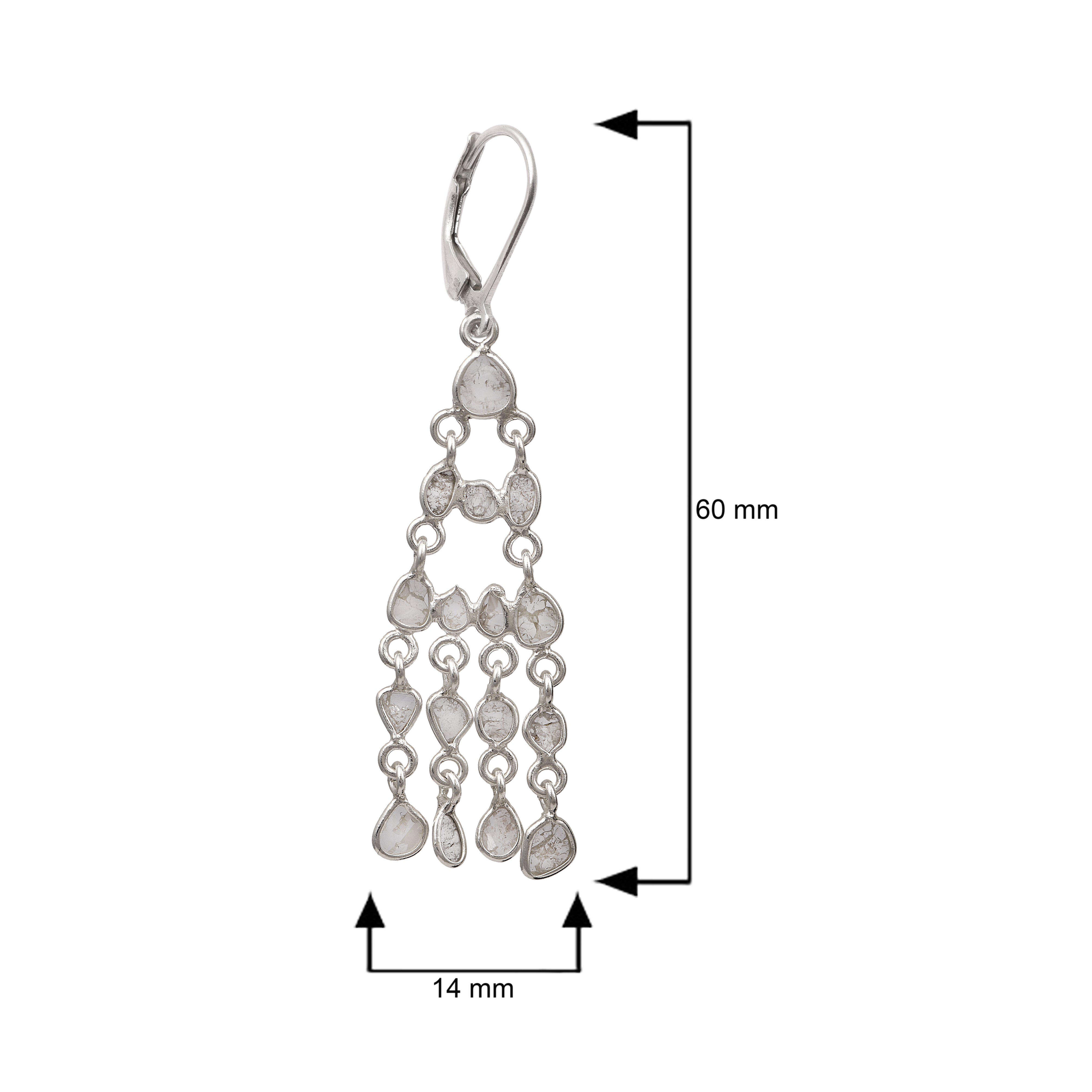 1.28 CTW Diamond Polki Dangle Earrings