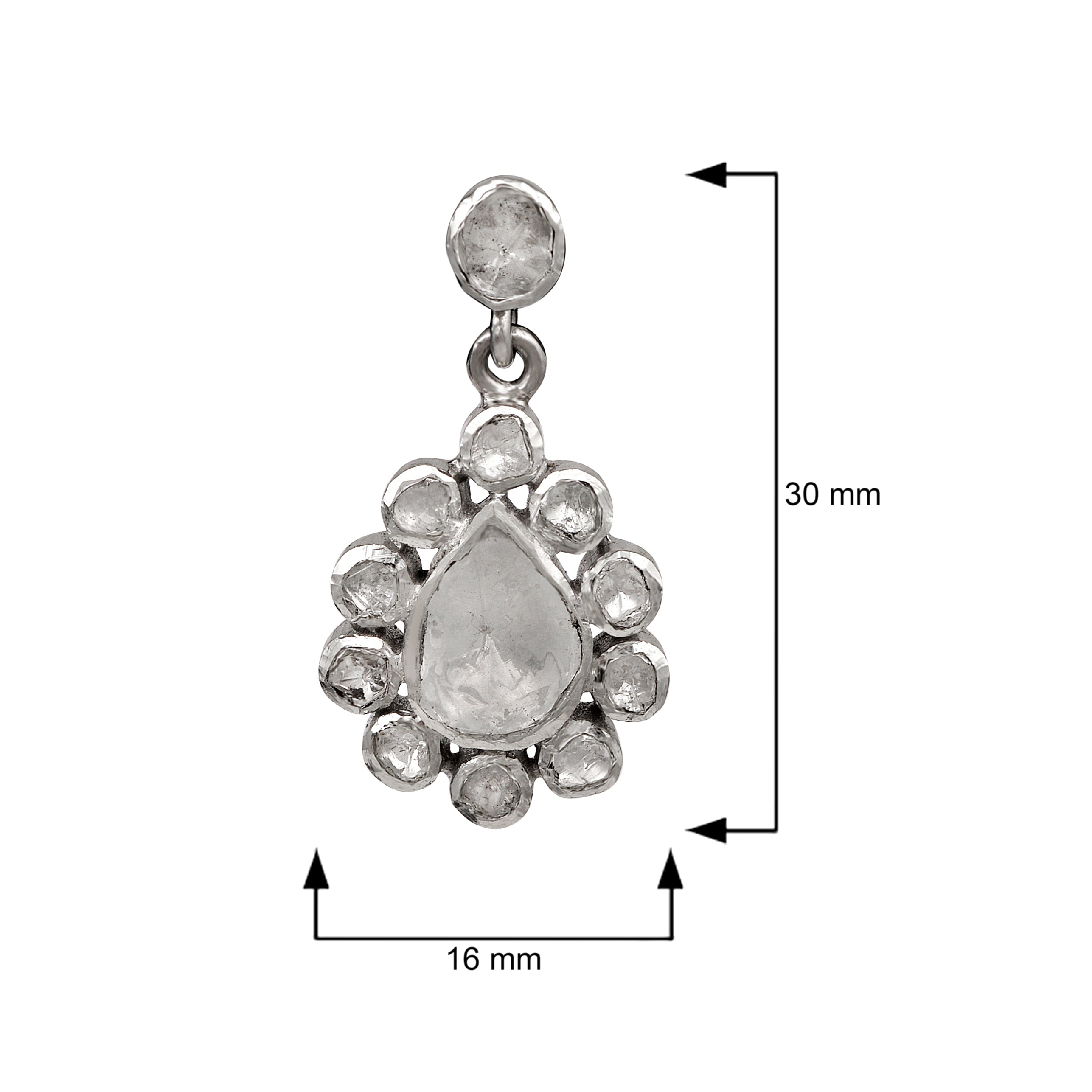 2.90 CTW Diamond Polki Dangle Earrings