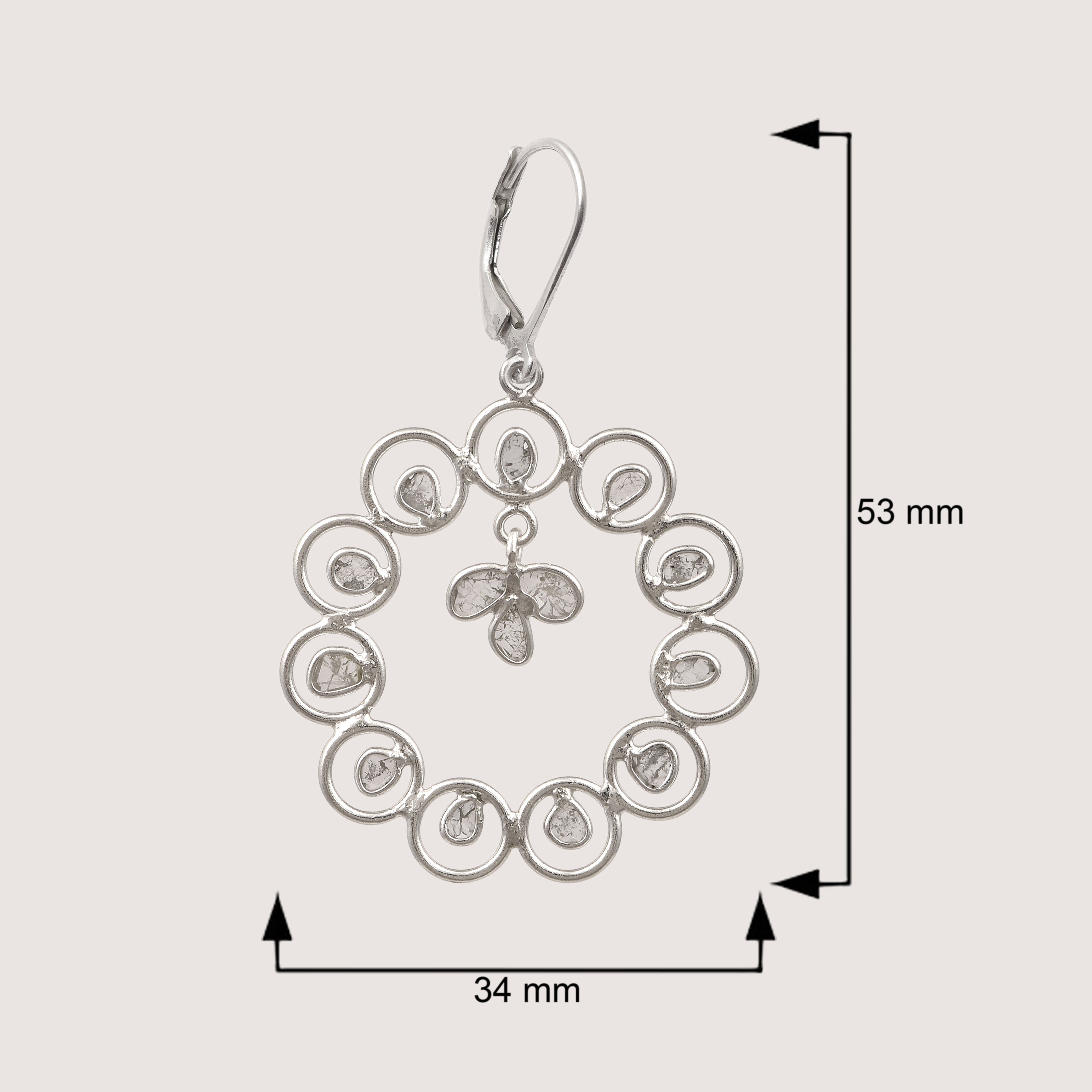 2 CTW Diamond Polki Dangle Earrings