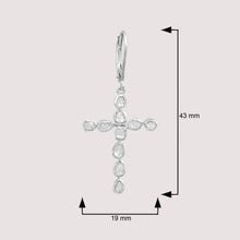 Load image into Gallery viewer, 2.50 CTW Diamond Polki Cross Dangles Earrings
