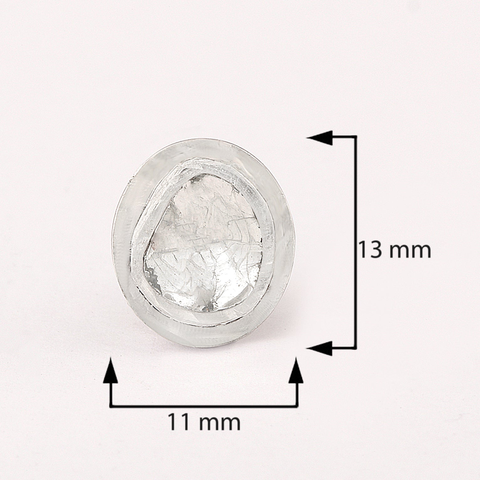 2 CTW Diamond Polki Solitaire Stud Earrings