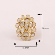 Load image into Gallery viewer, 2 CTW Diamond Polki Cluster Studs
