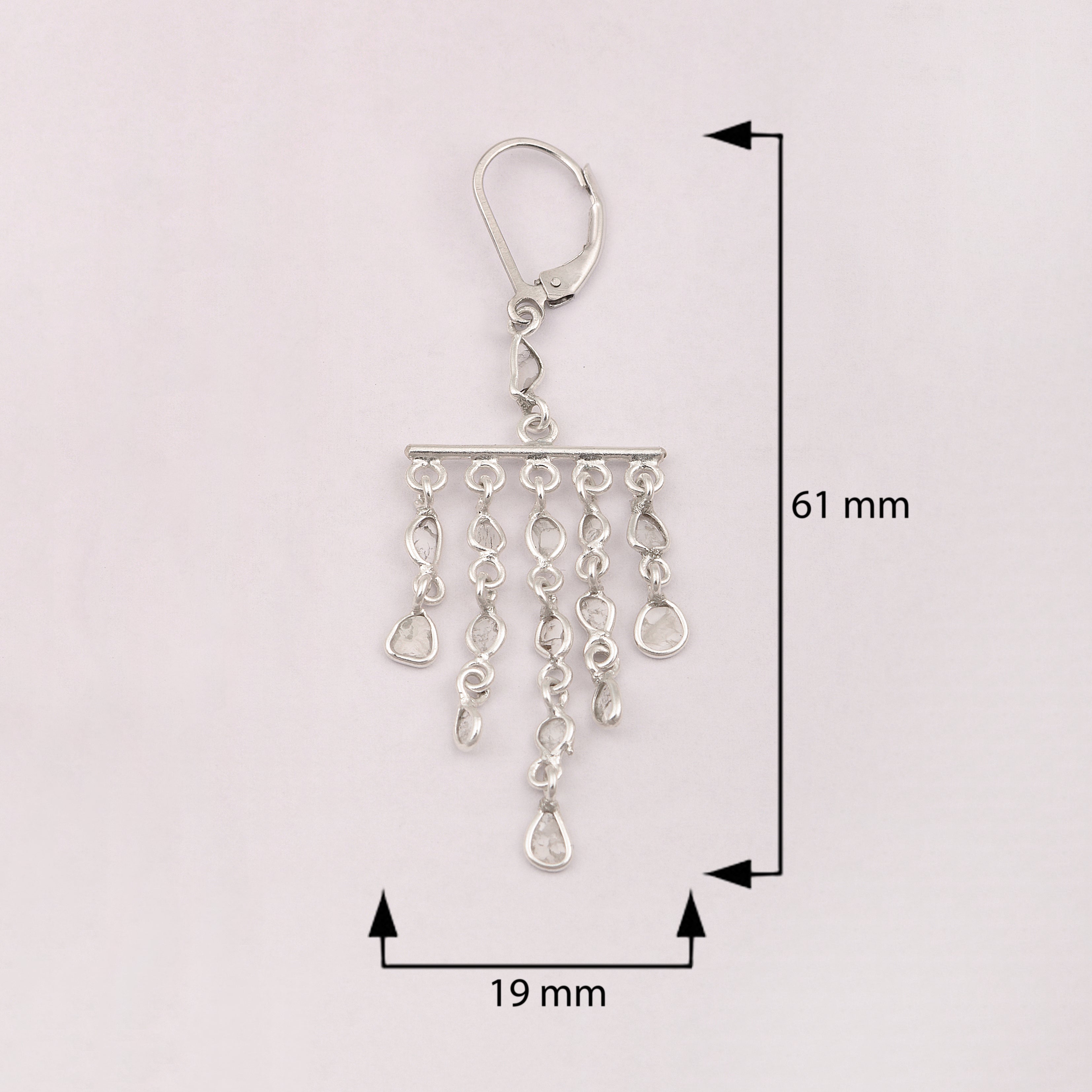 1.50 CTW Diamond Polki Dangle Chandelier Earrings
