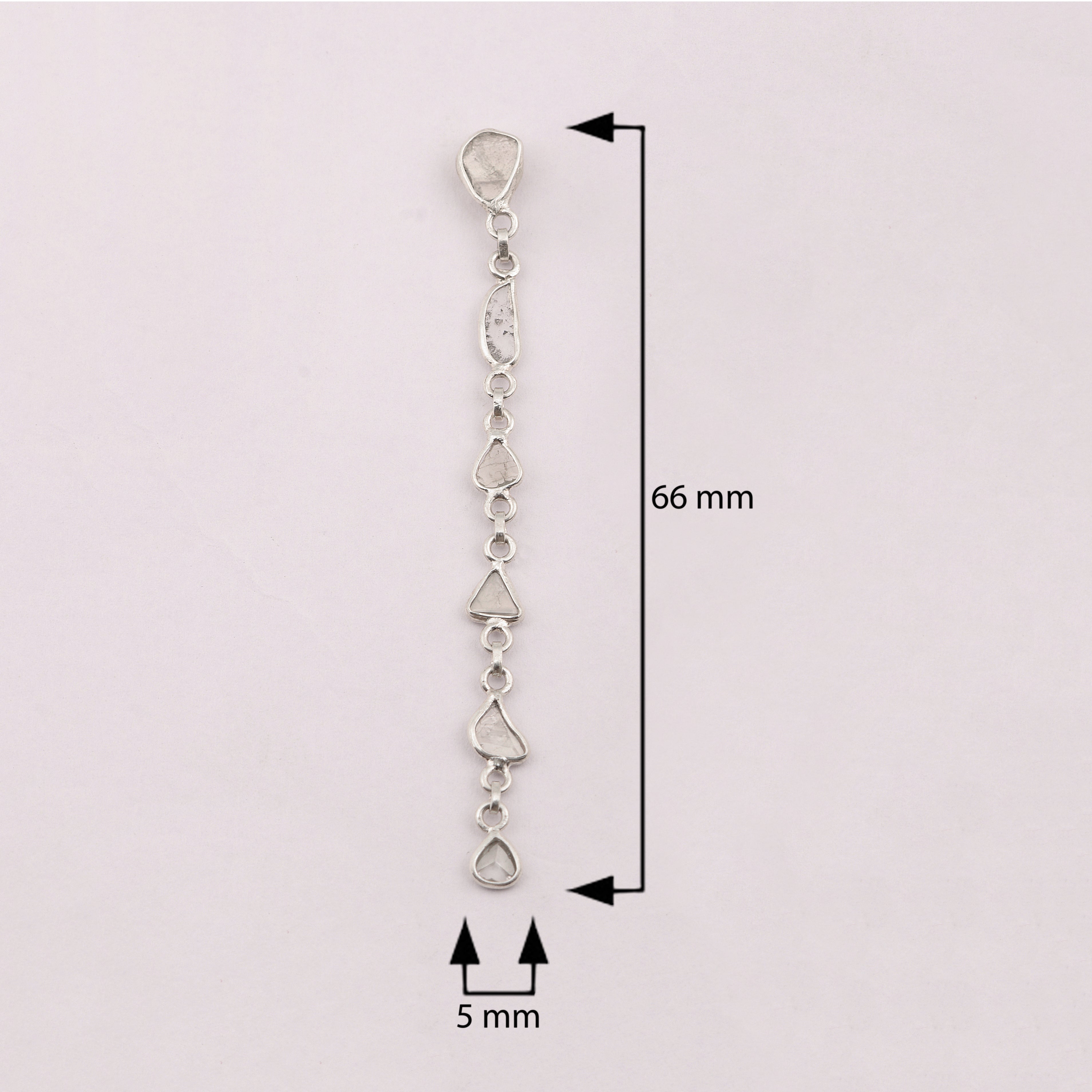 1 CTW Diamond Polki Long Chain Thread Earrings