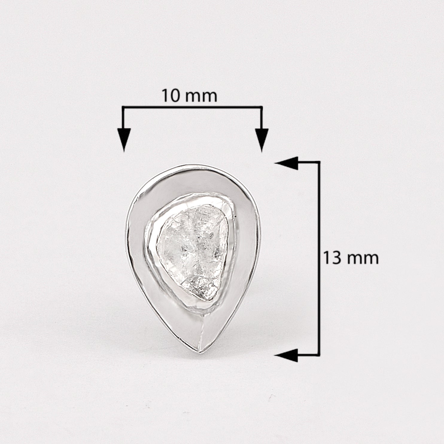 0.50 CTW Diamond Polki Pear Solitaire Stud Earrings