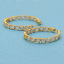Load image into Gallery viewer, 4.50 CTW Diamond Polki Hoop Dangle Earrings
