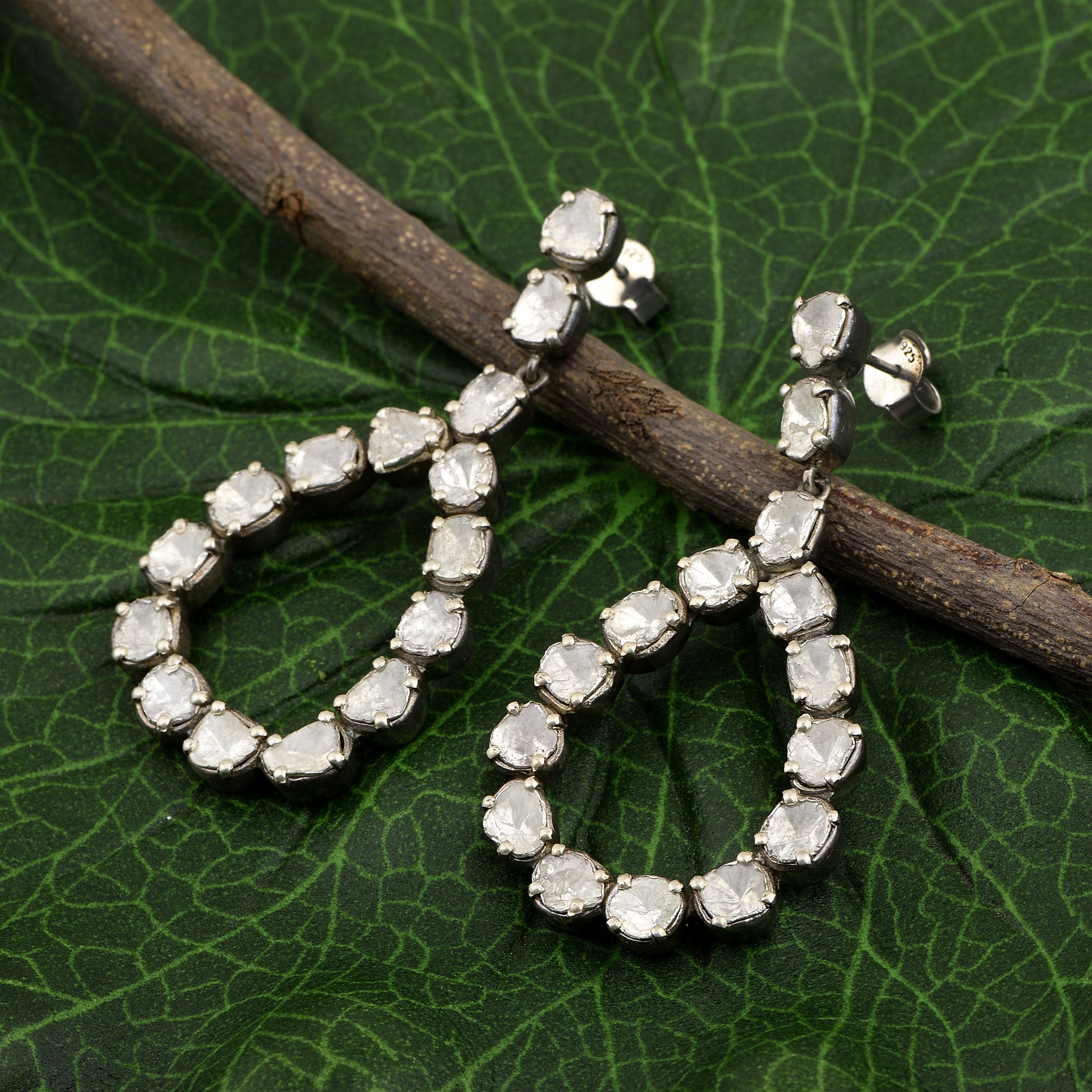 4.00 CTW Diamond Polki Dangle Earrings