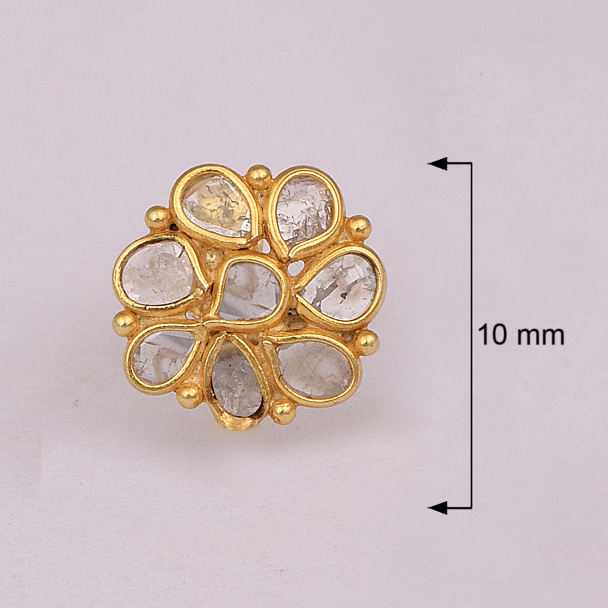 1 CTW Diamond Polki Tinny Floral Studs