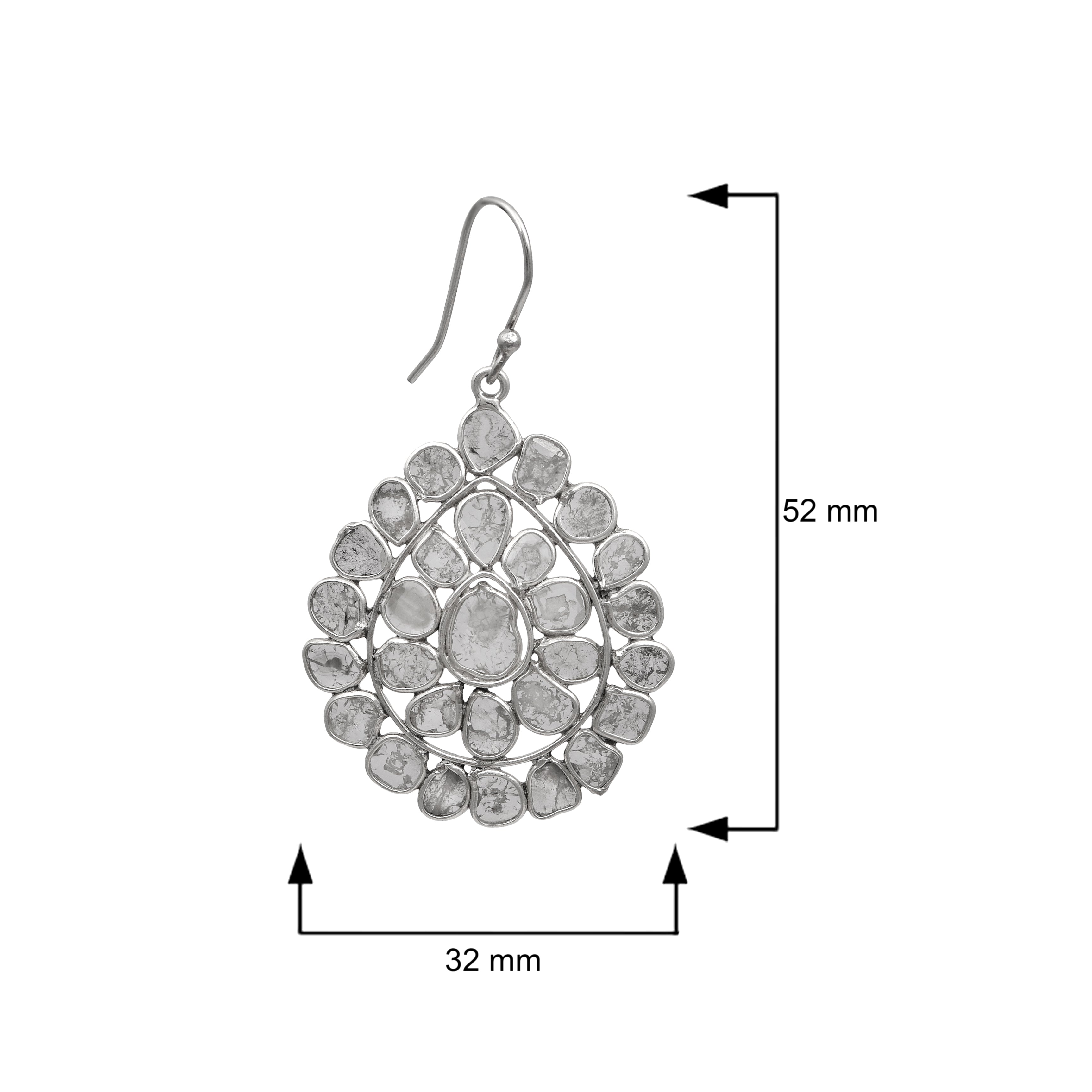 4.50 CTW Diamond Polki Dangle Earrings