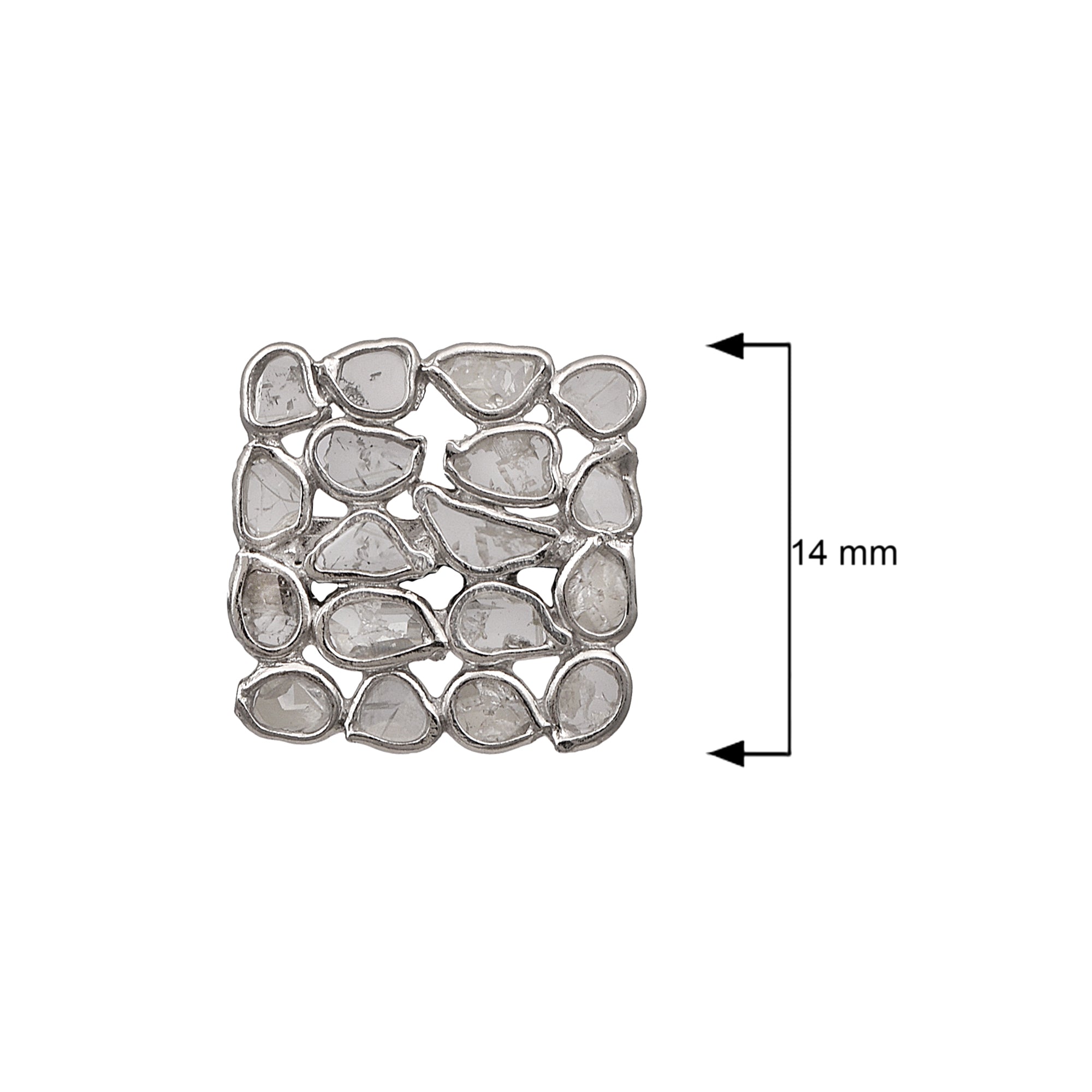 2 CTW Diamond Polki Square Studs